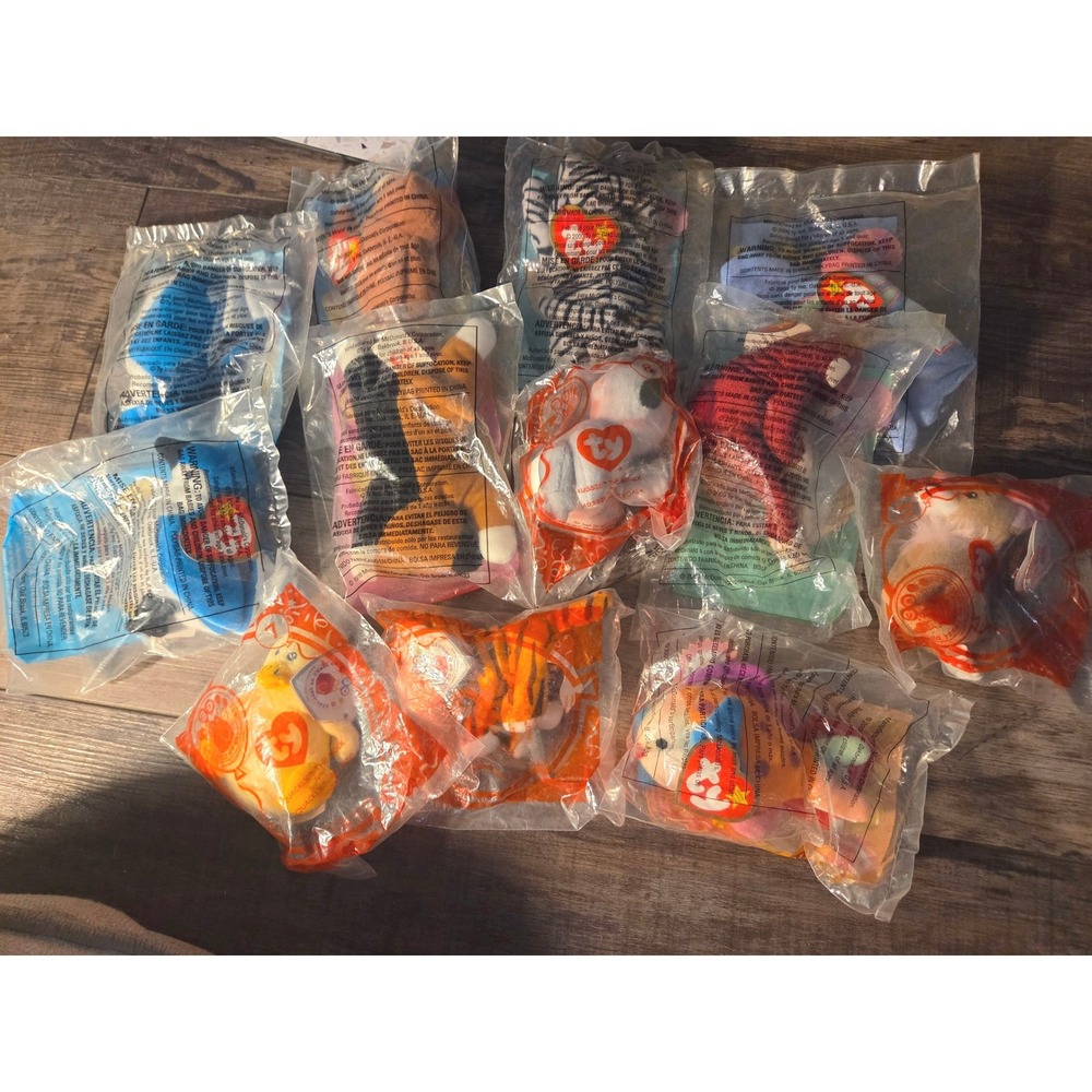 Lot of 12 Vintage Ty Teenie Beanie Babies McDonald's Happy Meal Sealed 1999-2000